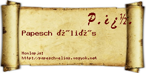 Papesch Éliás névjegykártya
